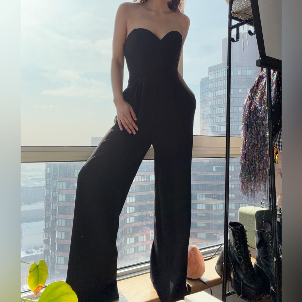 Forever 21 Black Strapless Jumpsuit